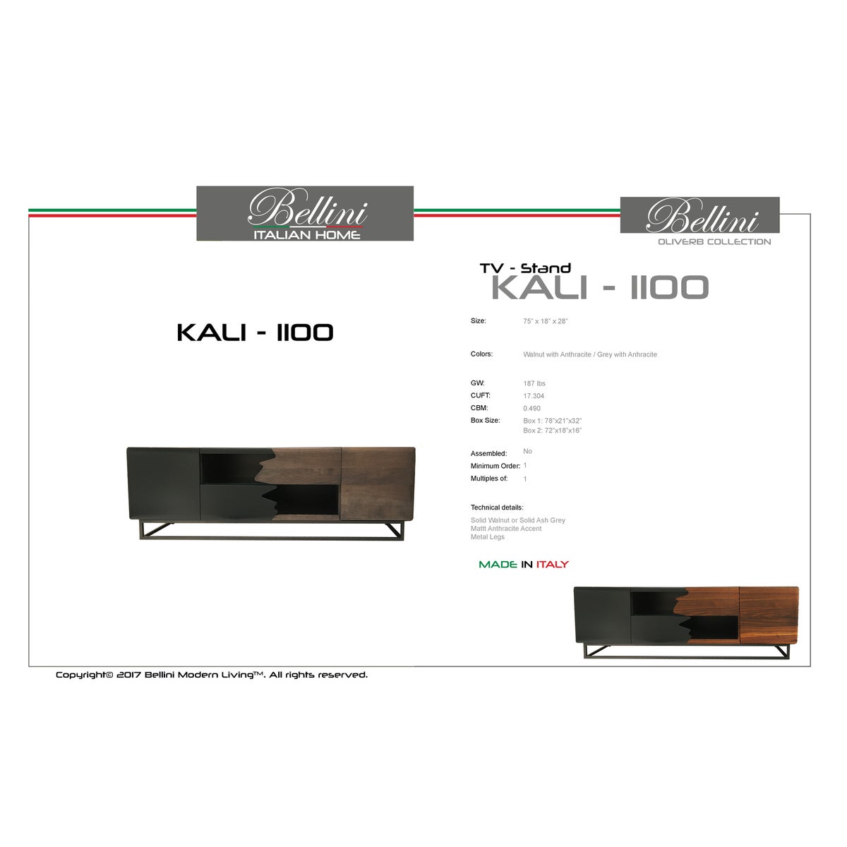Kali-1100 TV ASH/GRY